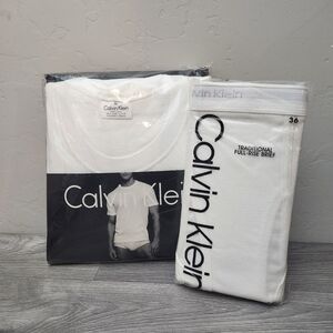 Calvin Klein XL Mens Crew Neck‎ Shirts 3 Pack Briefs Size 36 Underwear Deadstock